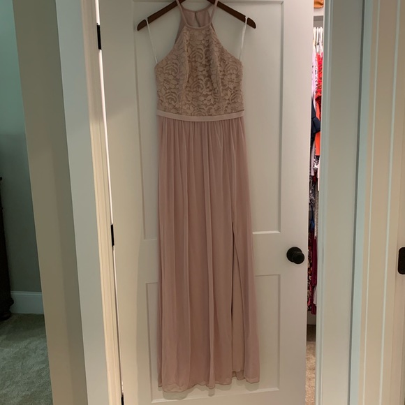 David’s Bridal Open Back Lace and Mesh Bridesmaid - Picture 3 of 10